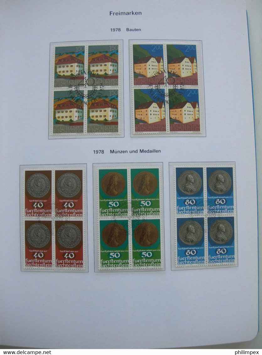 LIECHTENSTEIN - SUPERB COLLECTION 1970-96 - VERY FINE USED BLOCKS OF 4!