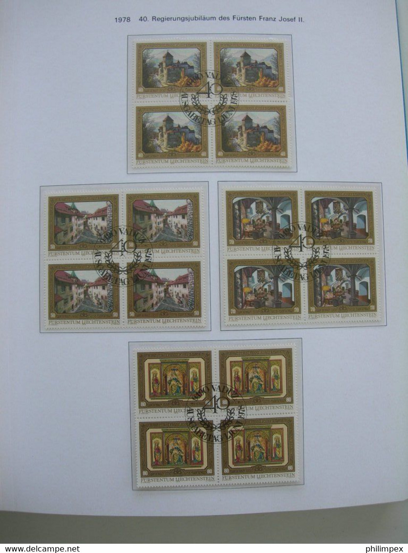 LIECHTENSTEIN - SUPERB COLLECTION 1970-96 - VERY FINE USED BLOCKS OF 4!