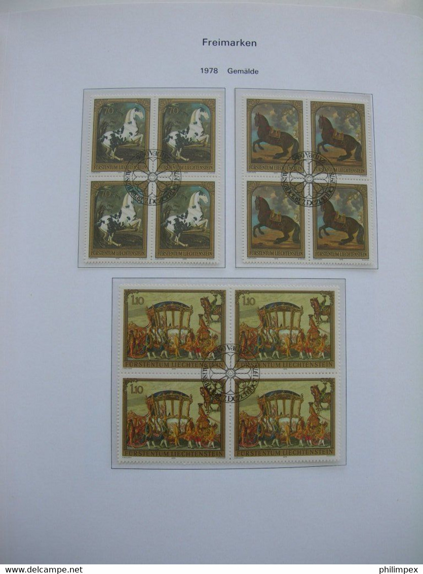 LIECHTENSTEIN - SUPERB COLLECTION 1970-96 - VERY FINE USED BLOCKS OF 4!