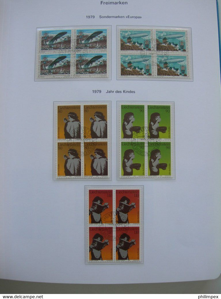 LIECHTENSTEIN - SUPERB COLLECTION 1970-96 - VERY FINE USED BLOCKS OF 4!