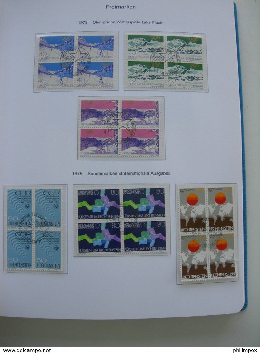 LIECHTENSTEIN - SUPERB COLLECTION 1970-96 - VERY FINE USED BLOCKS OF 4!