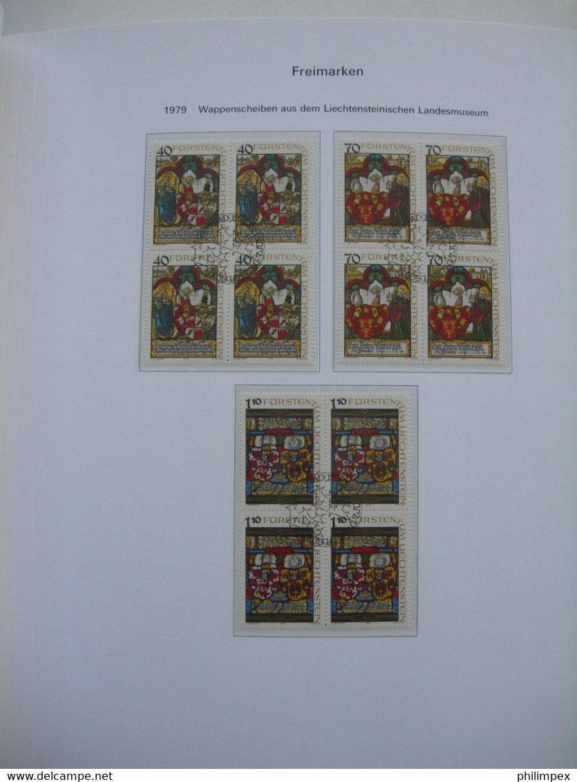 LIECHTENSTEIN - SUPERB COLLECTION 1970-96 - VERY FINE USED BLOCKS OF 4!