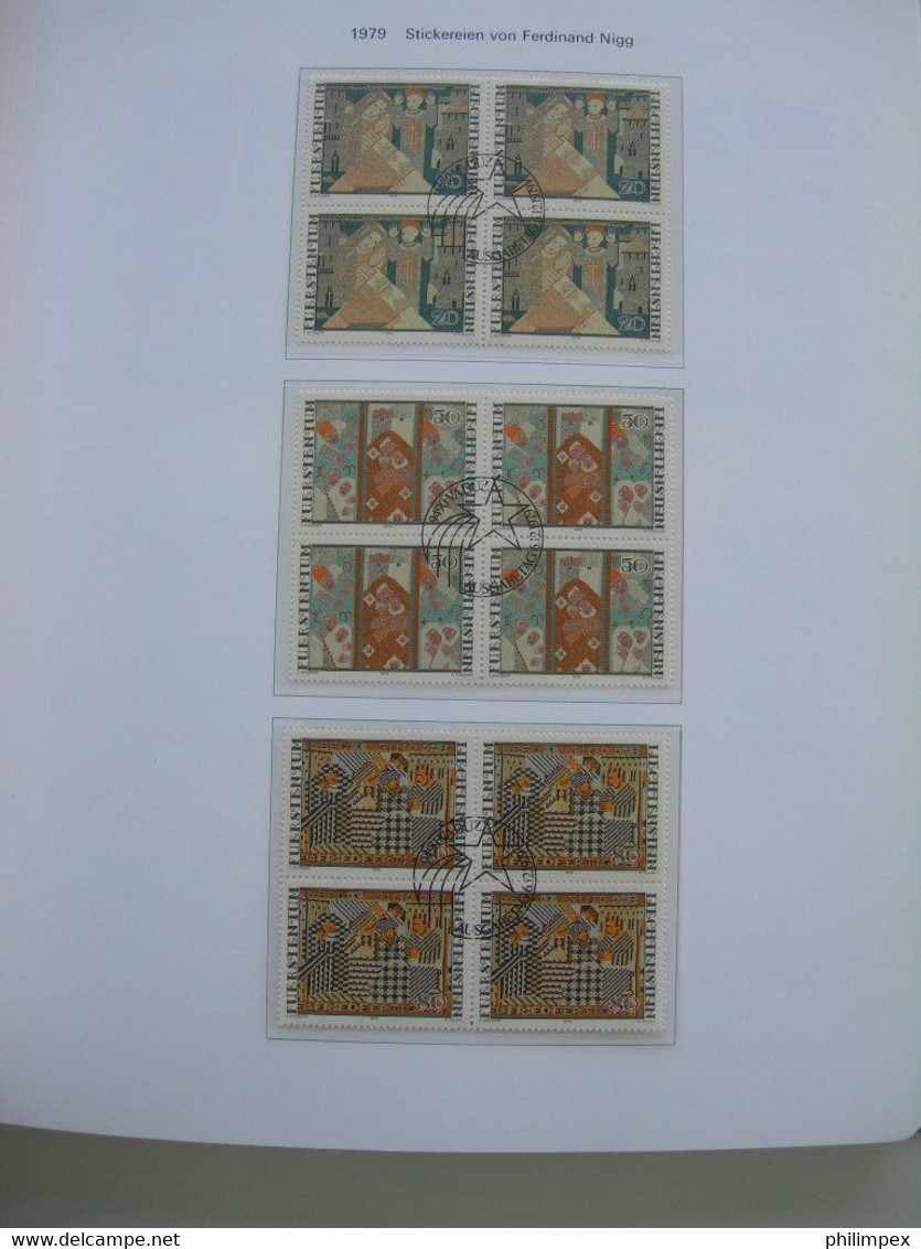 LIECHTENSTEIN - SUPERB COLLECTION 1970-96 - VERY FINE USED BLOCKS OF 4!