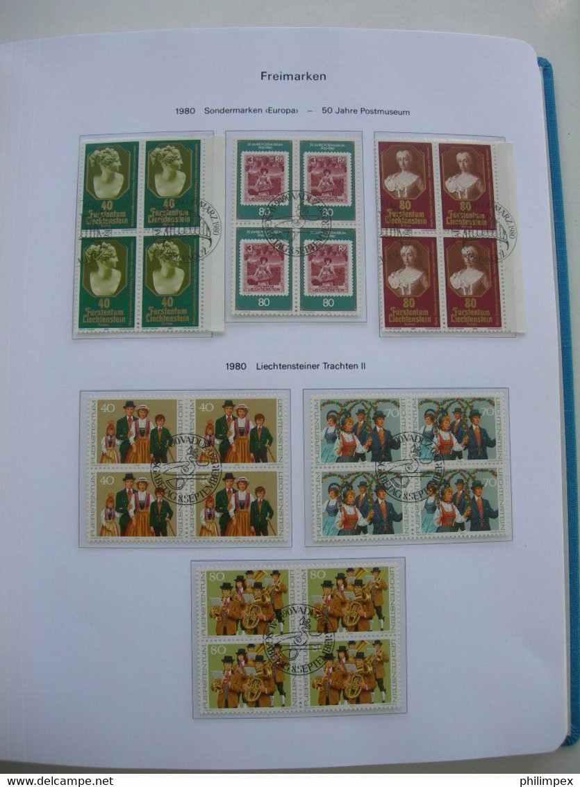 LIECHTENSTEIN - SUPERB COLLECTION 1970-96 - VERY FINE USED BLOCKS OF 4!