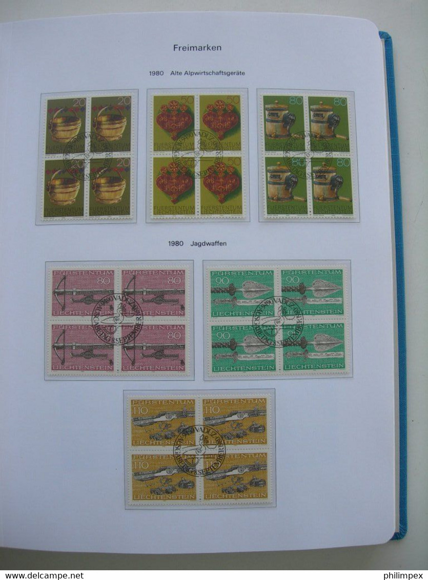 LIECHTENSTEIN - SUPERB COLLECTION 1970-96 - VERY FINE USED BLOCKS OF 4!