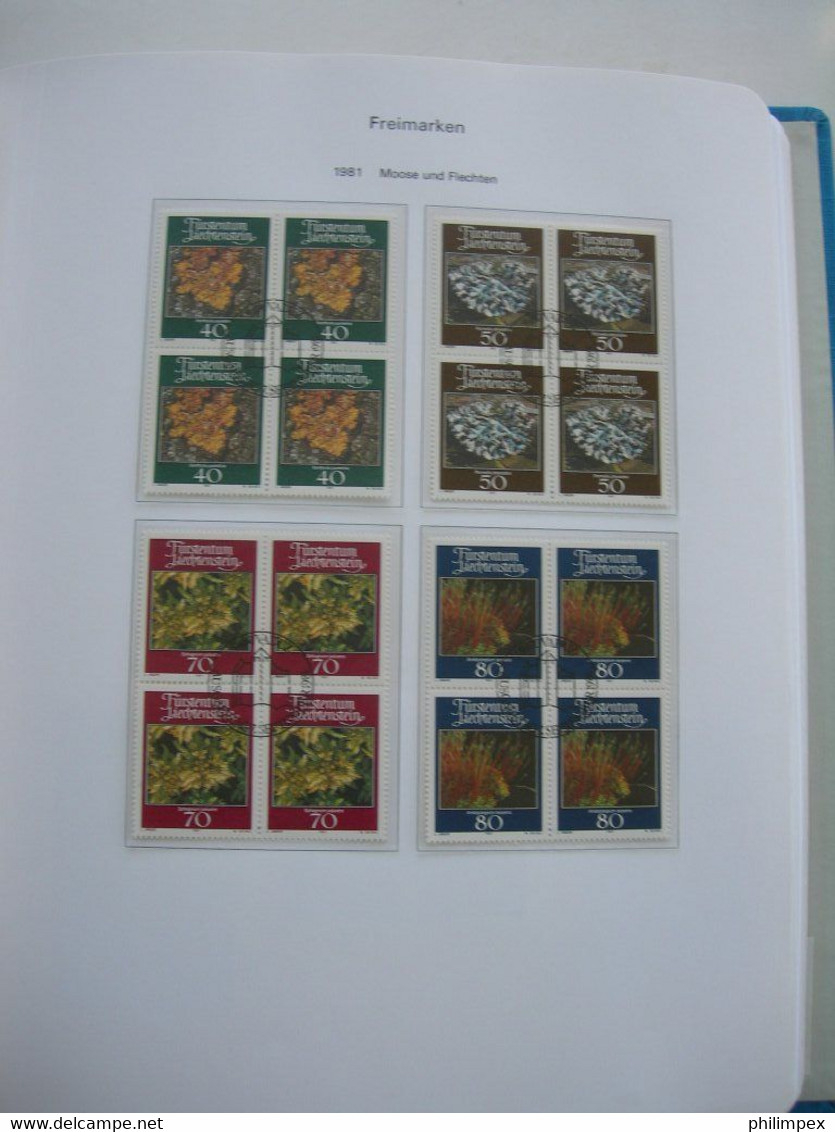 LIECHTENSTEIN - SUPERB COLLECTION 1970-96 - VERY FINE USED BLOCKS OF 4!