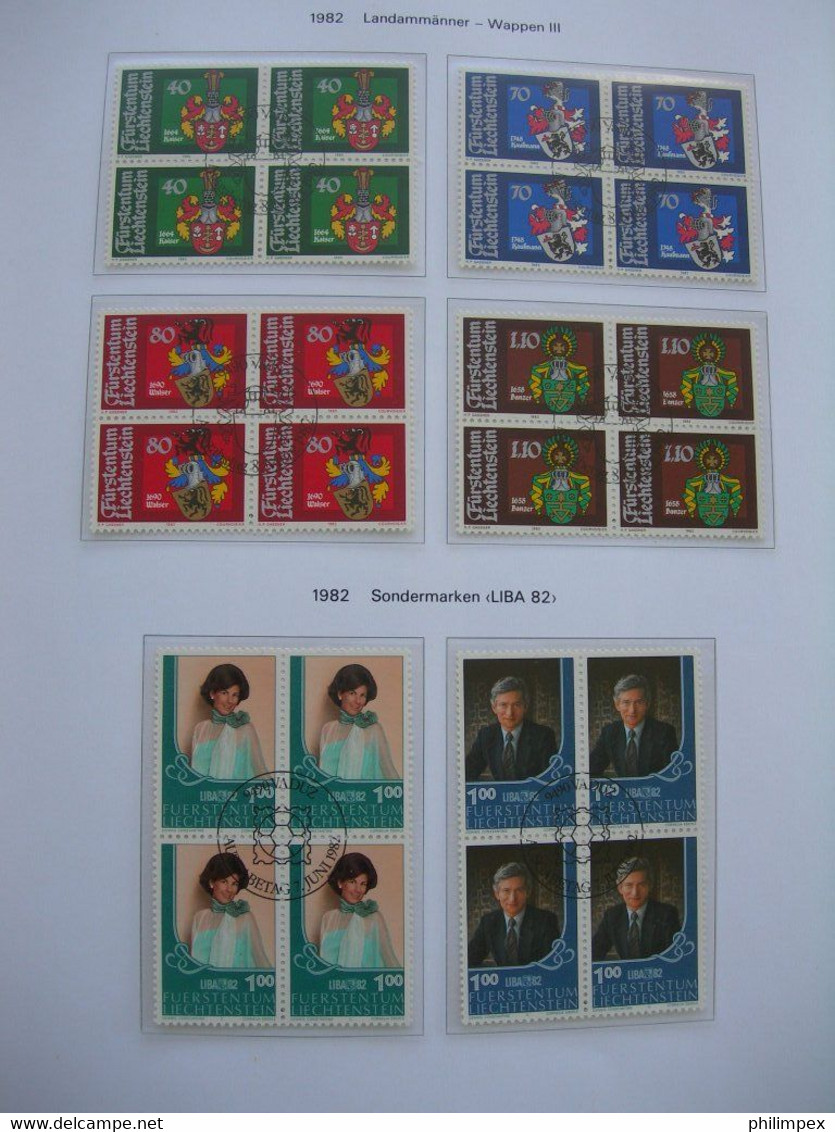 LIECHTENSTEIN - SUPERB COLLECTION 1970-96 - VERY FINE USED BLOCKS OF 4!