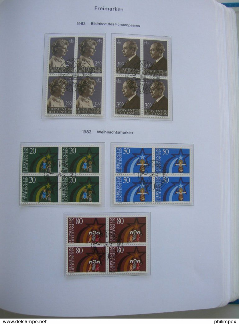 LIECHTENSTEIN - SUPERB COLLECTION 1970-96 - VERY FINE USED BLOCKS OF 4!