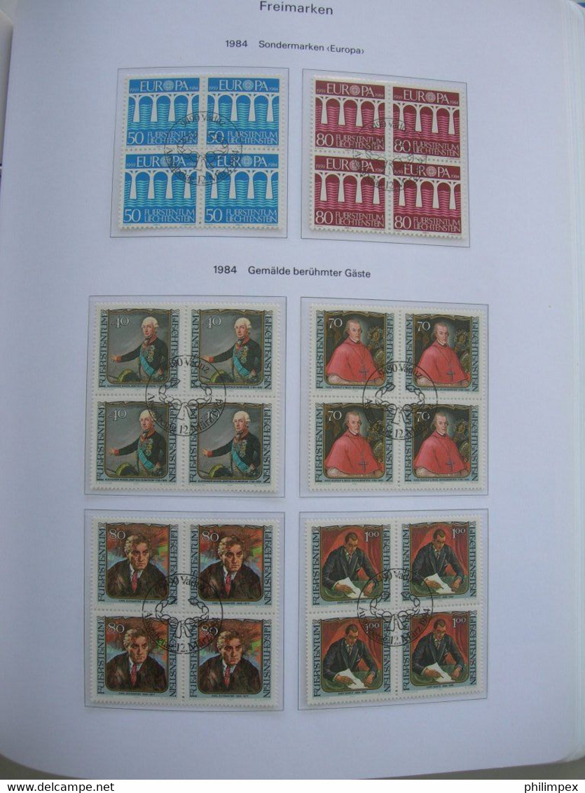 LIECHTENSTEIN - SUPERB COLLECTION 1970-96 - VERY FINE USED BLOCKS OF 4!