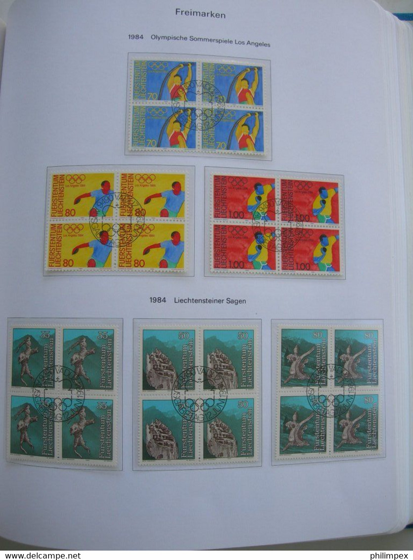 LIECHTENSTEIN - SUPERB COLLECTION 1970-96 - VERY FINE USED BLOCKS OF 4!