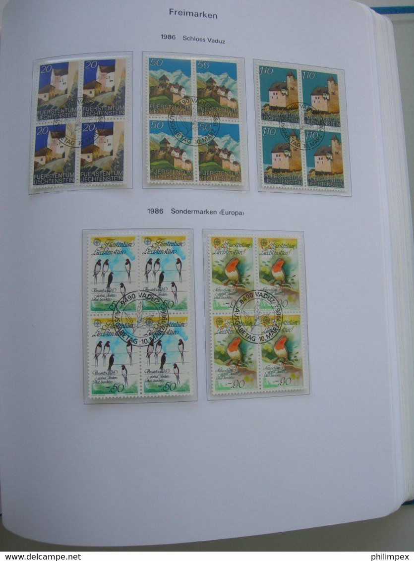 LIECHTENSTEIN - SUPERB COLLECTION 1970-96 - VERY FINE USED BLOCKS OF 4!