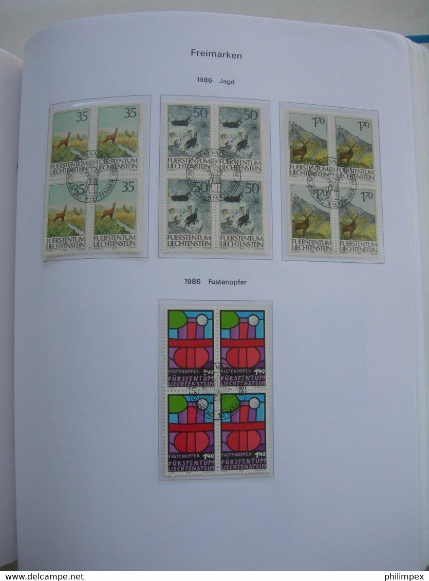 LIECHTENSTEIN - SUPERB COLLECTION 1970-96 - VERY FINE USED BLOCKS OF 4!