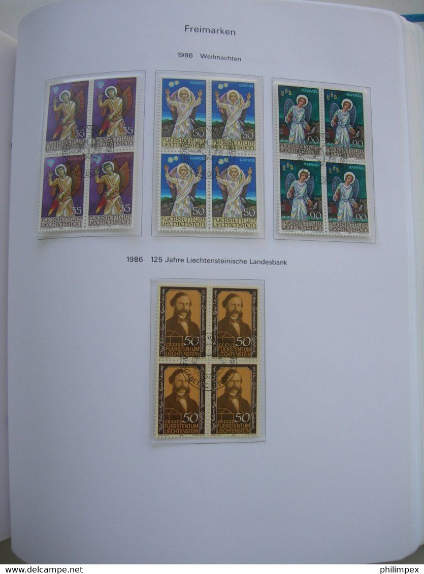 LIECHTENSTEIN - SUPERB COLLECTION 1970-96 - VERY FINE USED BLOCKS OF 4!