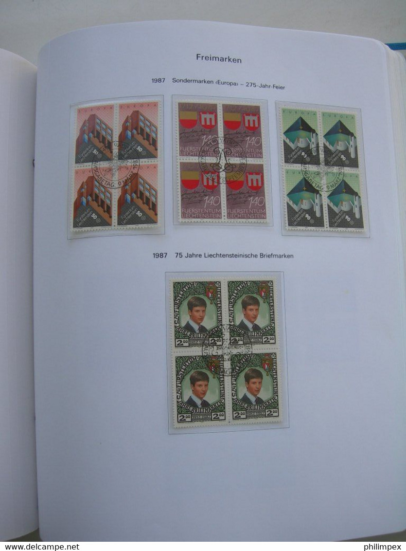 LIECHTENSTEIN - SUPERB COLLECTION 1970-96 - VERY FINE USED BLOCKS OF 4!