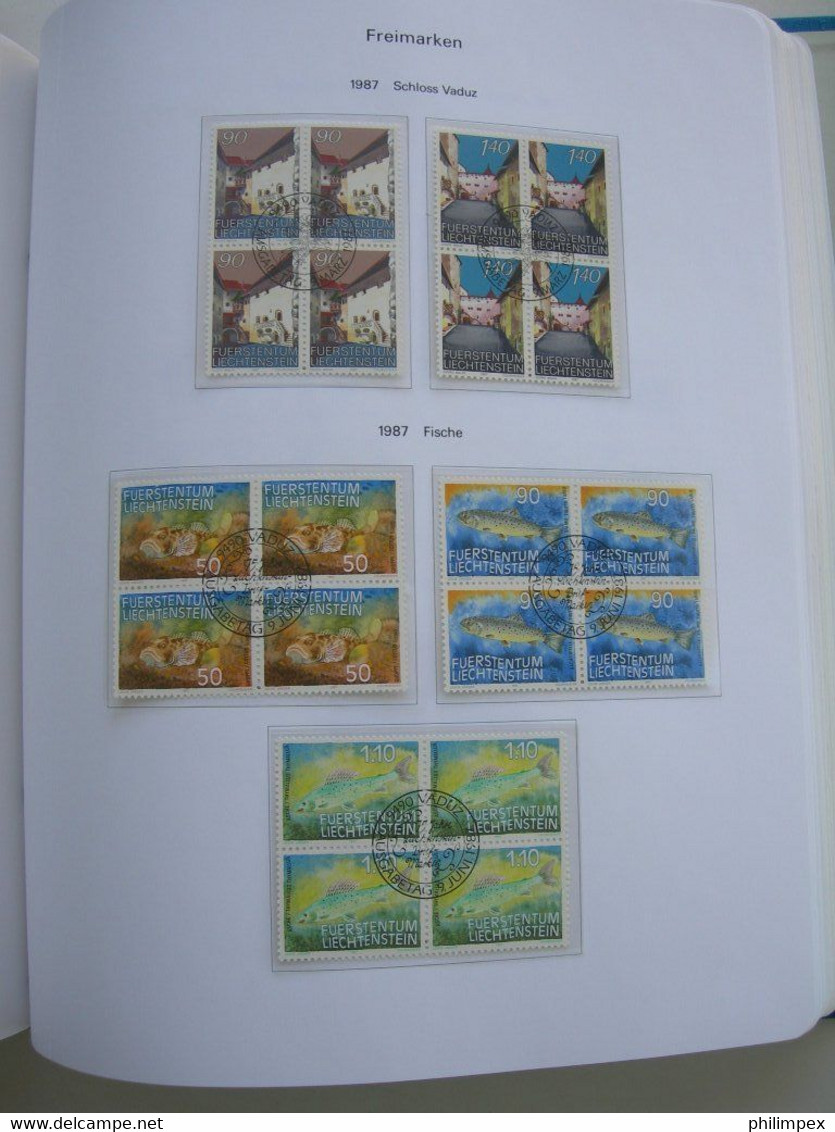 LIECHTENSTEIN - SUPERB COLLECTION 1970-96 - VERY FINE USED BLOCKS OF 4!