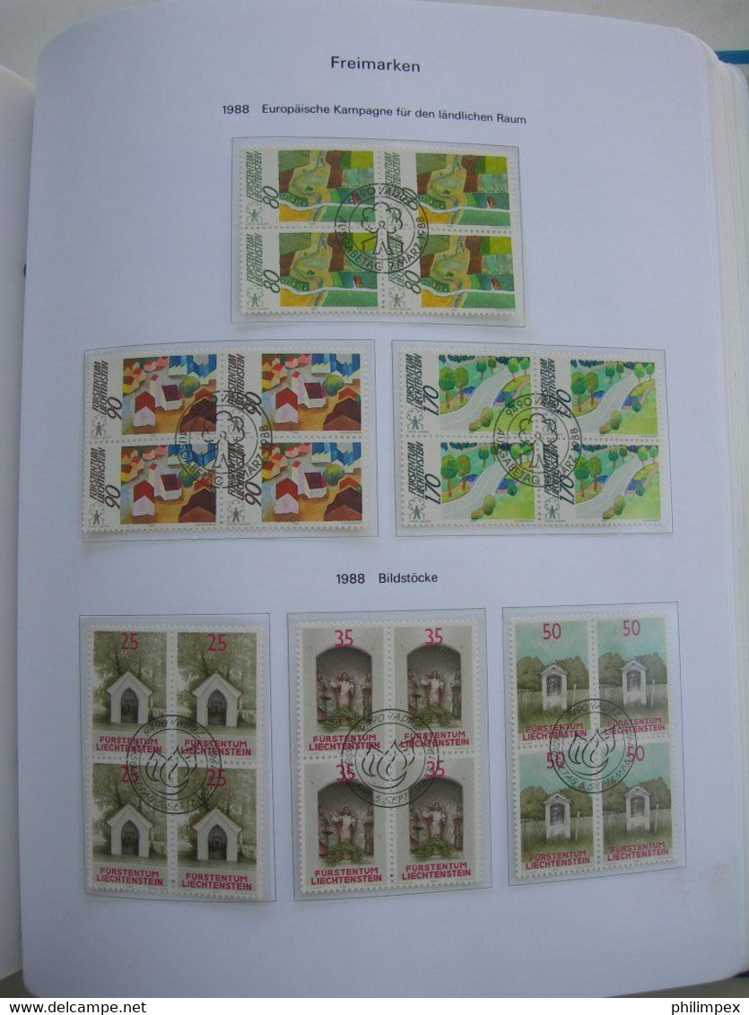 LIECHTENSTEIN - SUPERB COLLECTION 1970-96 - VERY FINE USED BLOCKS OF 4!