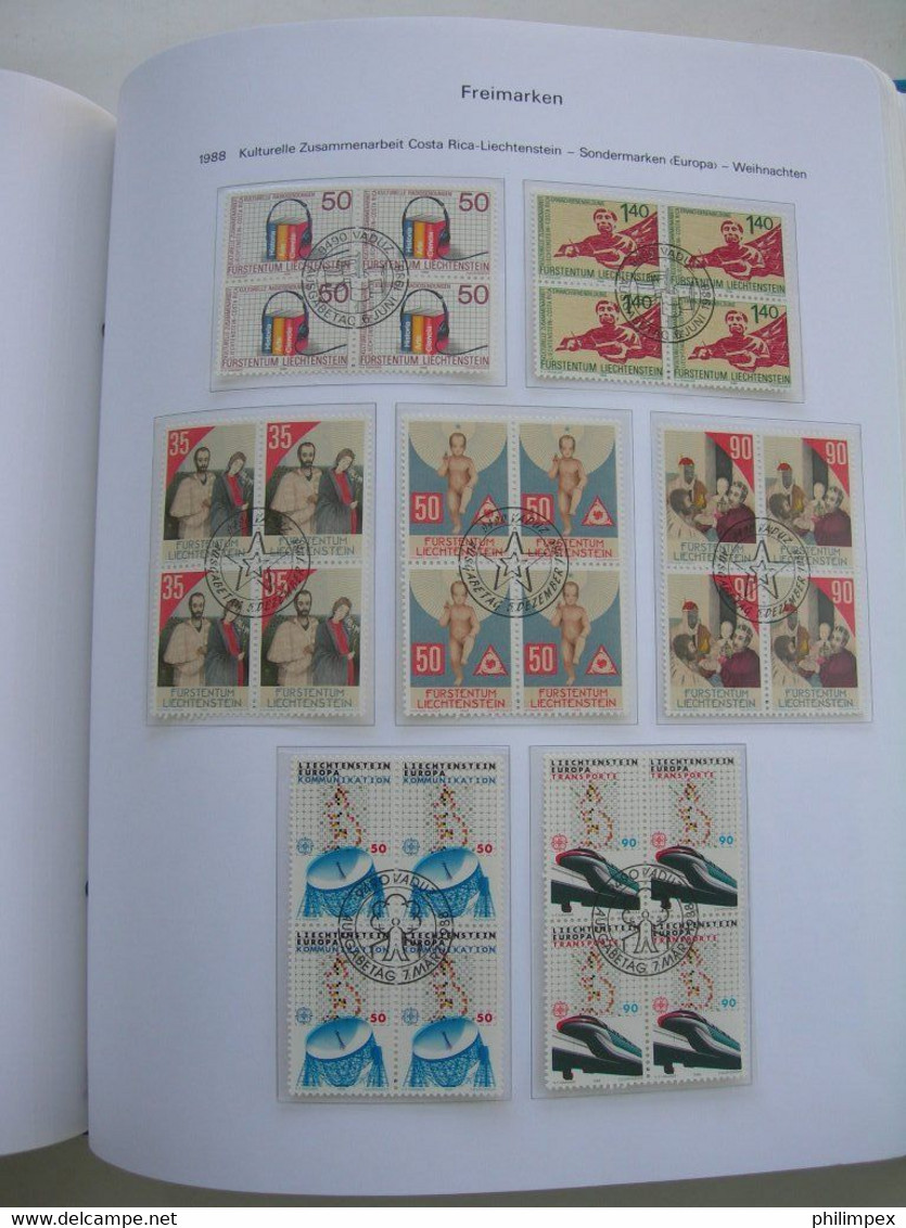 LIECHTENSTEIN - SUPERB COLLECTION 1970-96 - VERY FINE USED BLOCKS OF 4!