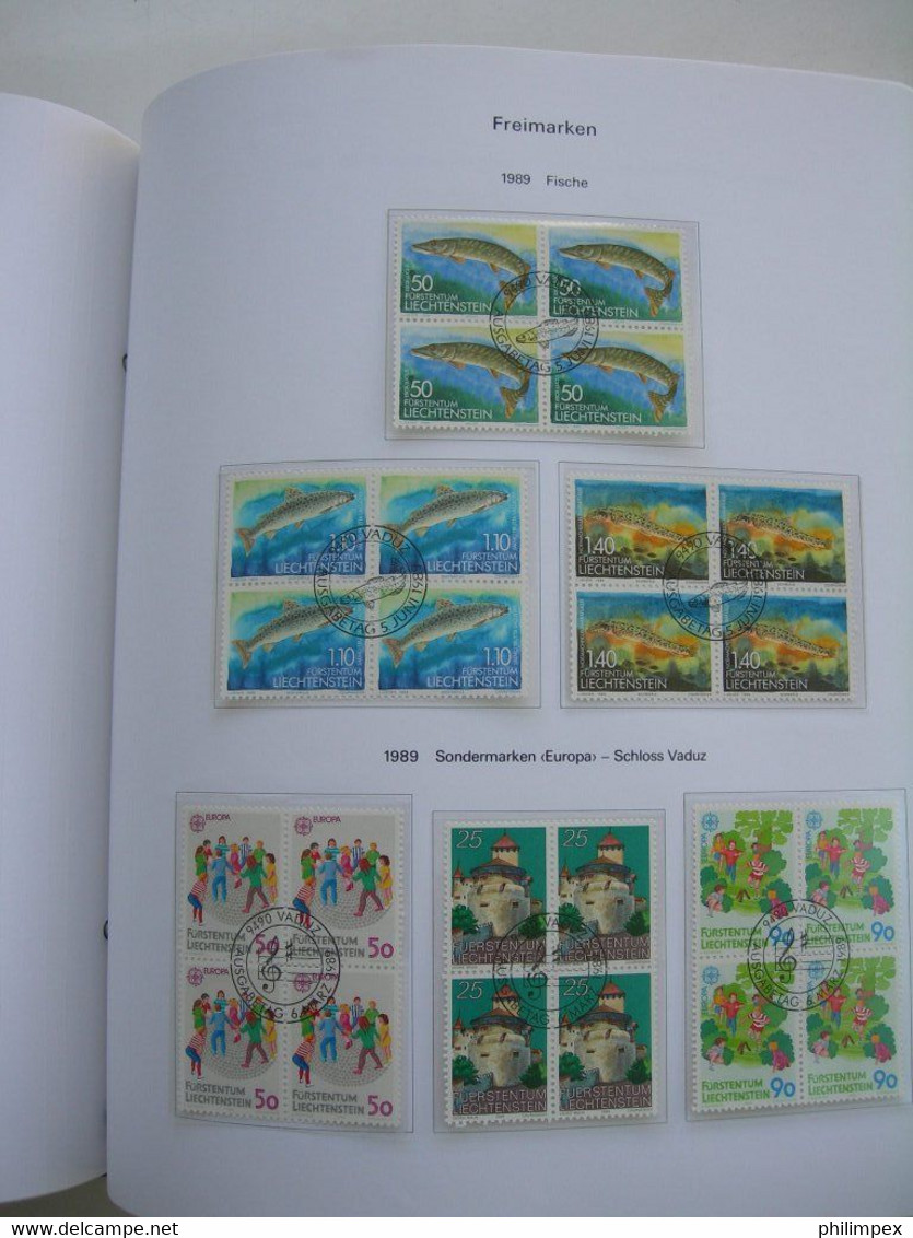 LIECHTENSTEIN - SUPERB COLLECTION 1970-96 - VERY FINE USED BLOCKS OF 4!