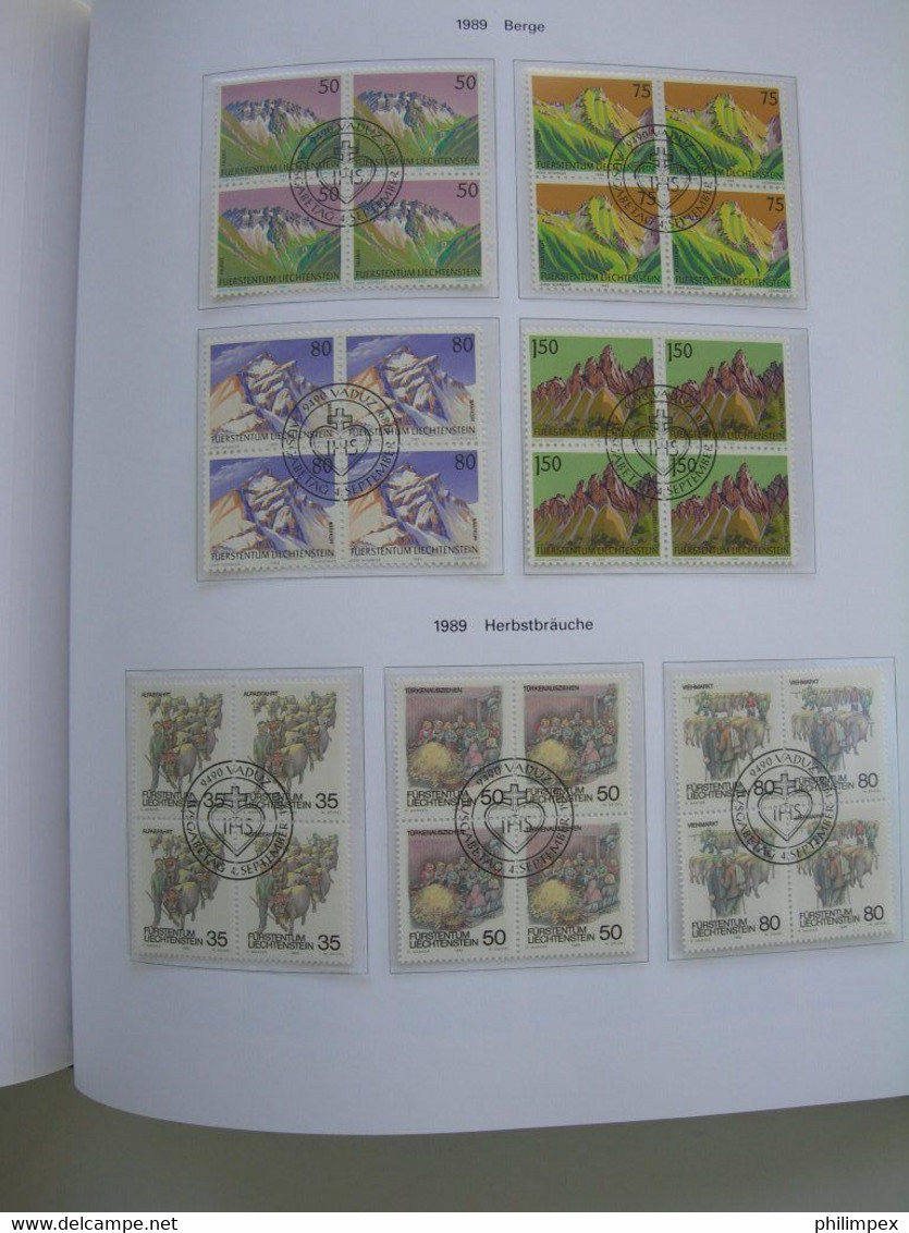 LIECHTENSTEIN - SUPERB COLLECTION 1970-96 - VERY FINE USED BLOCKS OF 4!