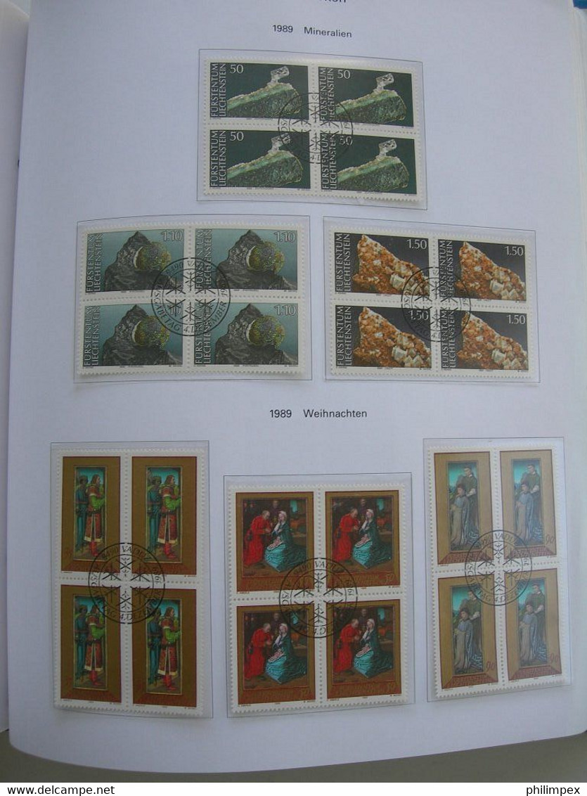 LIECHTENSTEIN - SUPERB COLLECTION 1970-96 - VERY FINE USED BLOCKS OF 4!