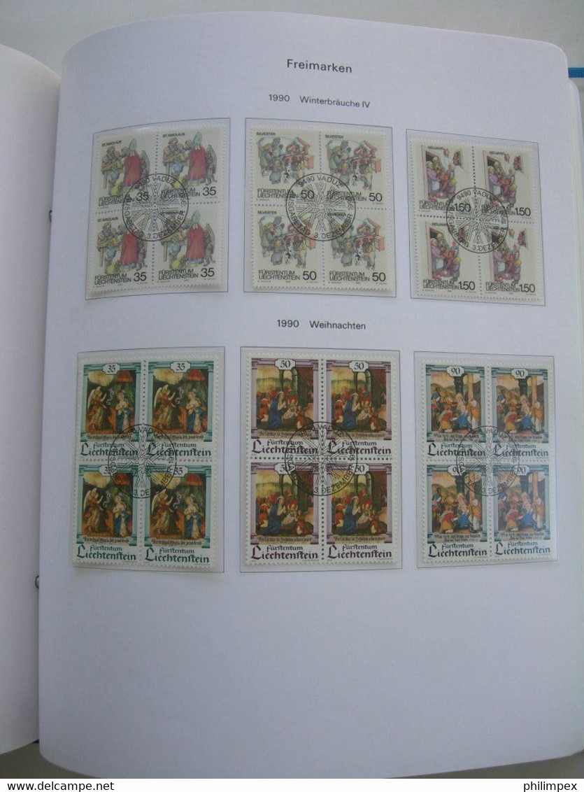 LIECHTENSTEIN - SUPERB COLLECTION 1970-96 - VERY FINE USED BLOCKS OF 4!