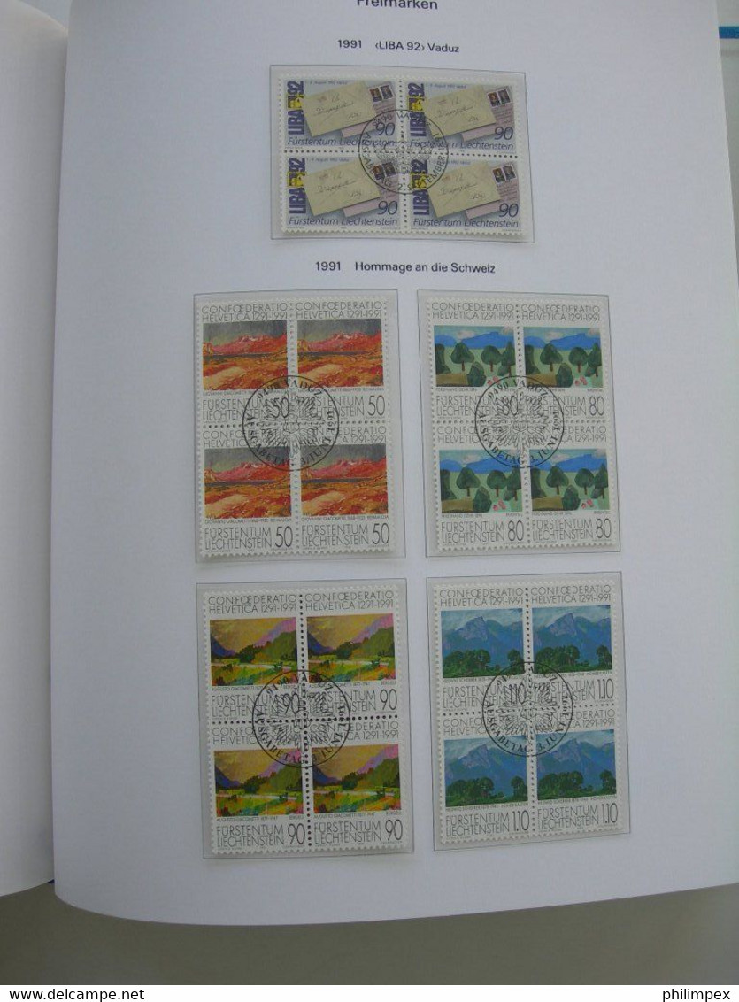 LIECHTENSTEIN - SUPERB COLLECTION 1970-96 - VERY FINE USED BLOCKS OF 4!