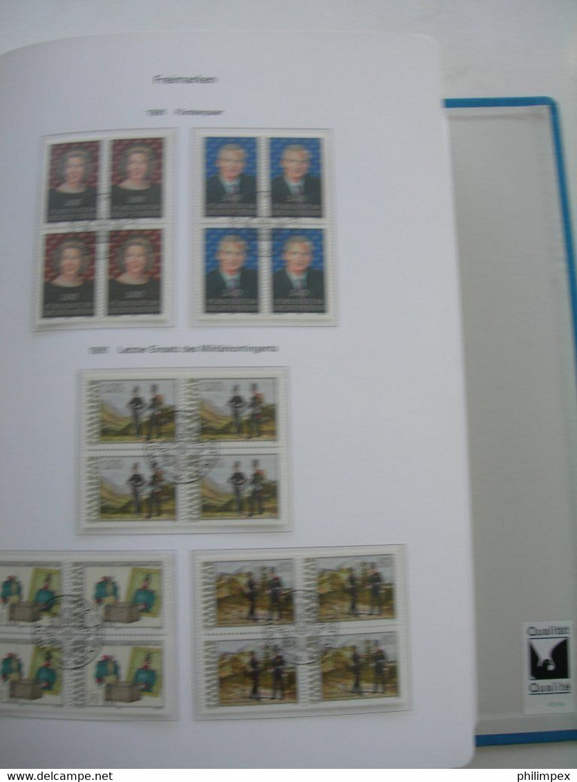 LIECHTENSTEIN - SUPERB COLLECTION 1970-96 - VERY FINE USED BLOCKS OF 4!