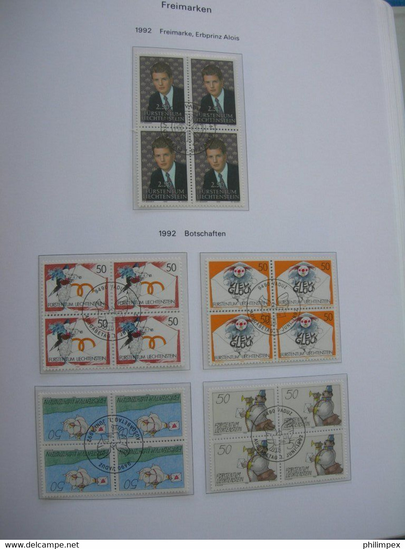 LIECHTENSTEIN - SUPERB COLLECTION 1970-96 - VERY FINE USED BLOCKS OF 4!