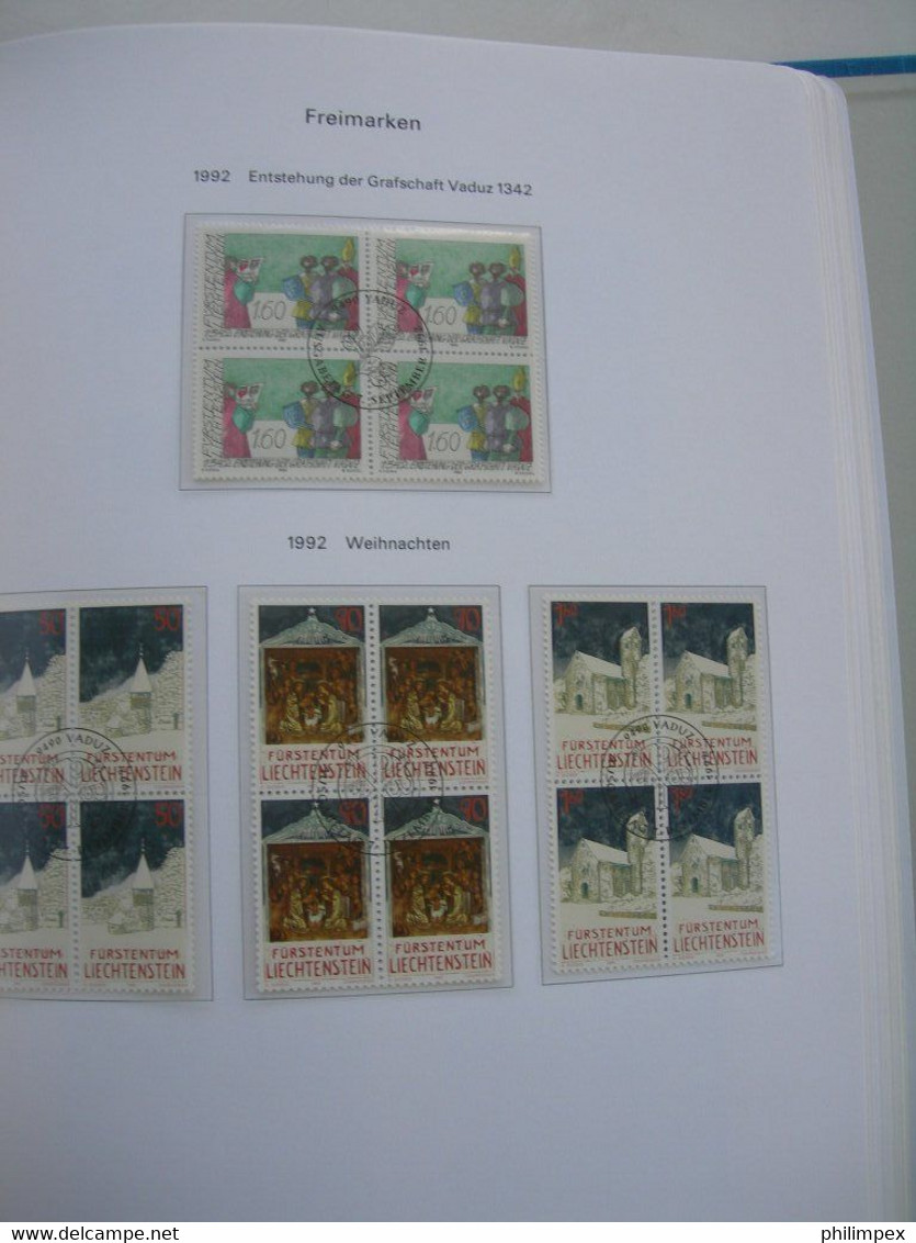 LIECHTENSTEIN - SUPERB COLLECTION 1970-96 - VERY FINE USED BLOCKS OF 4!