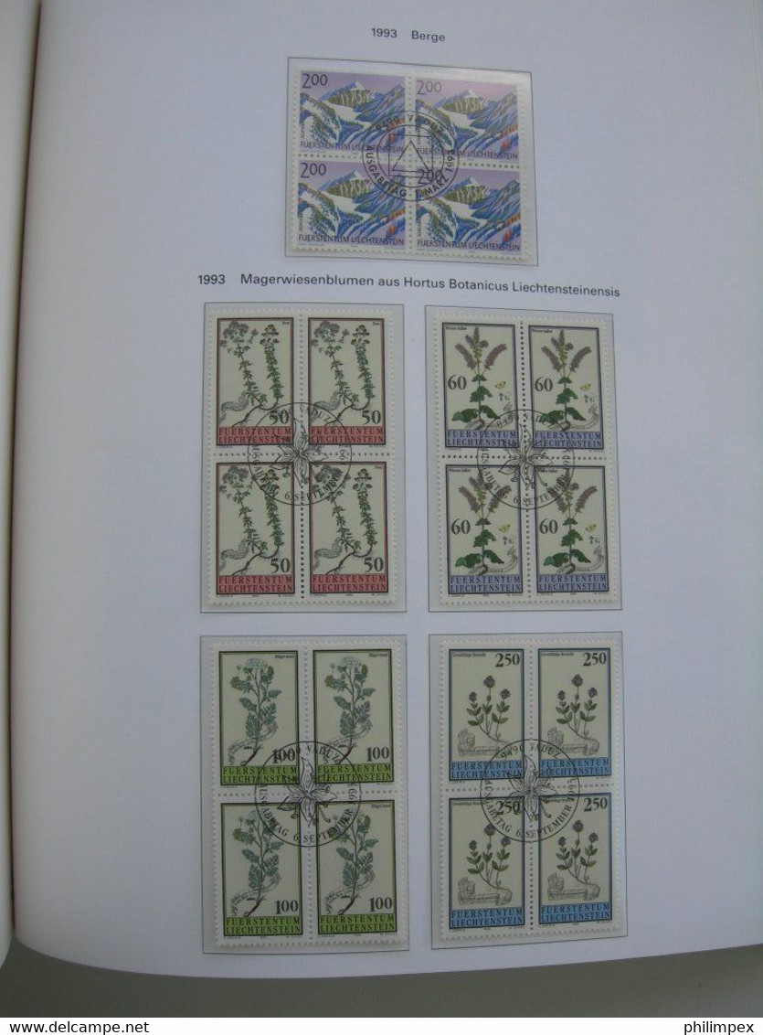 LIECHTENSTEIN - SUPERB COLLECTION 1970-96 - VERY FINE USED BLOCKS OF 4!