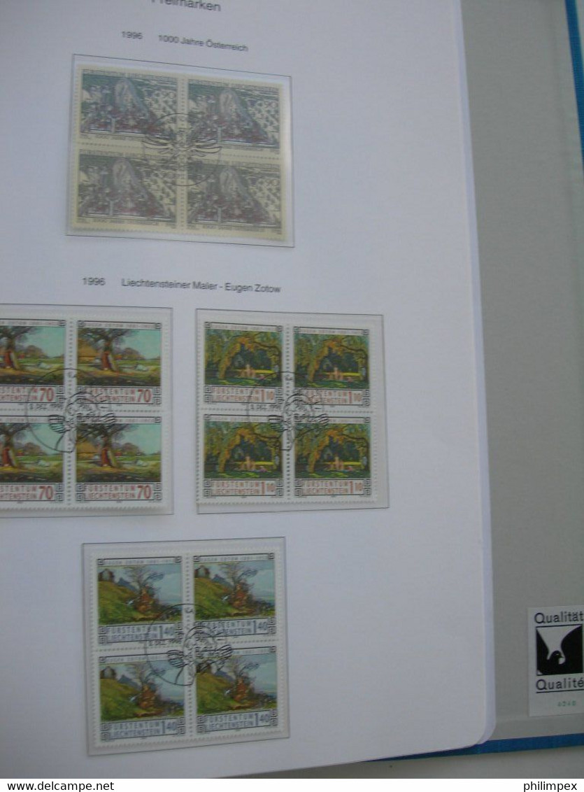 LIECHTENSTEIN - SUPERB COLLECTION 1970-96 - VERY FINE USED BLOCKS OF 4!