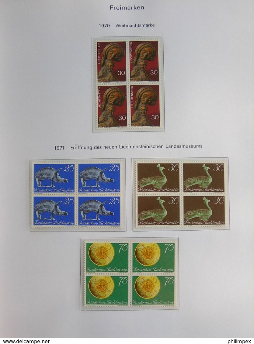 LIECHTENSTEIN, SUPERB COLLECTION 1970-96 - MINT NEVER HINGED BLOCKS OF 4! - Sammlungen