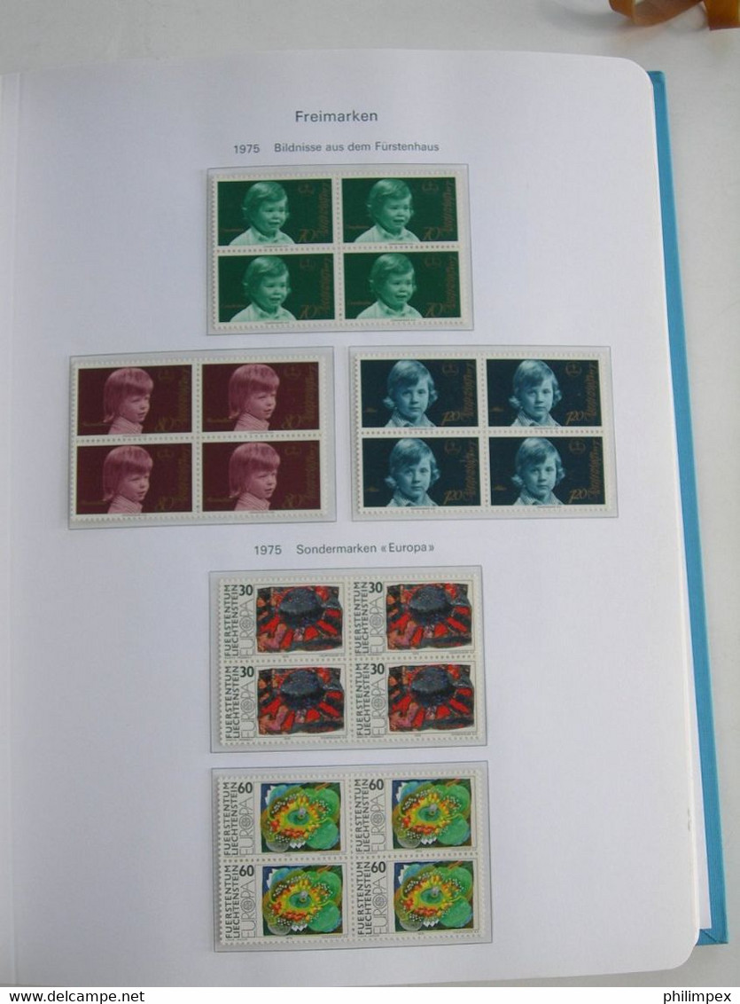 LIECHTENSTEIN, SUPERB COLLECTION 1970-96 - MINT NEVER HINGED BLOCKS OF 4!