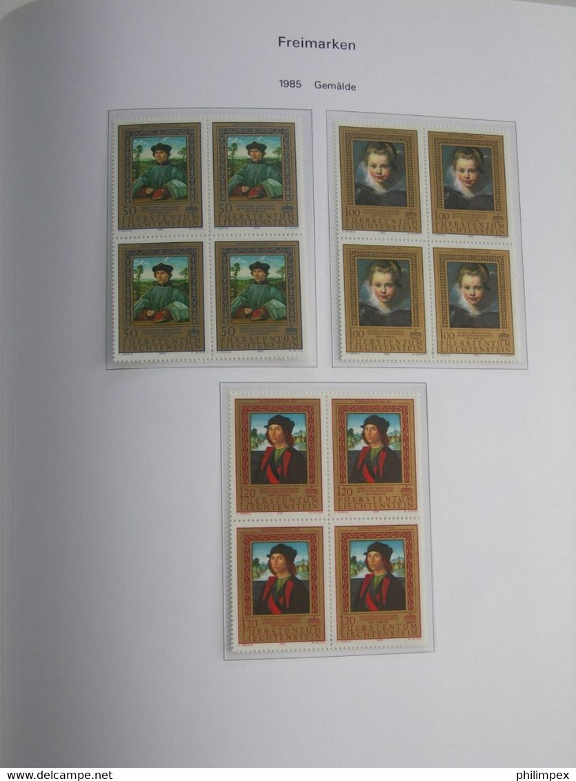 LIECHTENSTEIN, SUPERB COLLECTION 1970-96 - MINT NEVER HINGED BLOCKS OF 4!