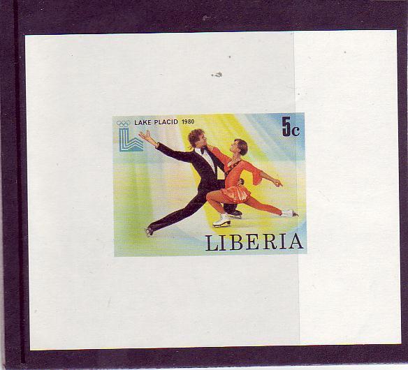 LIBERIA    N° 869  * * Epreuve De Luxe   JO 1980  Patinage Artistique - Figure Skating