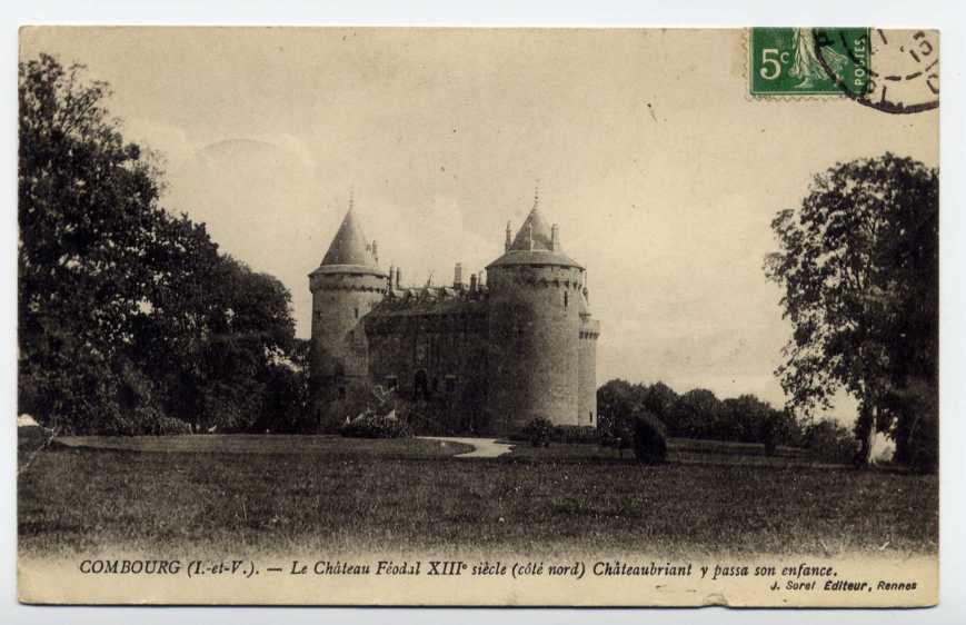 52 - COMBOURG  - Le Château Féodal (13ème Siècle) Côté Nord - CHATEAUBRIAND Y Passa Son Enfance (1913) - Combourg