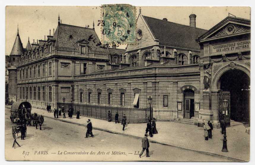 52 - PARIS - CONSERVATOIRE DES ARTS ET METIERS (1907) - Très Belle Carte Animée. - Arrondissement: 03