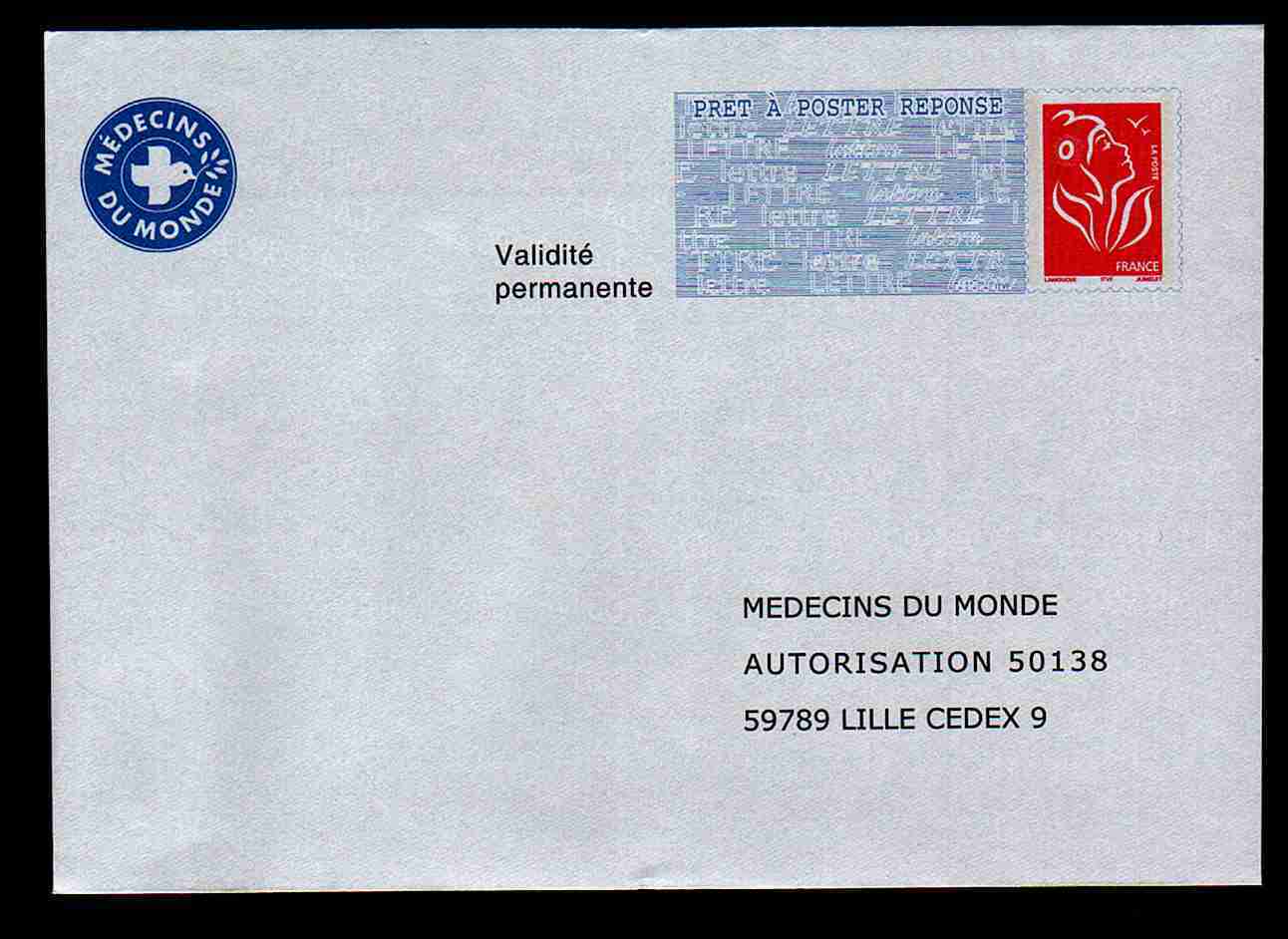 Entier Postal PAP Réponse Médecins Du Monde Autorisation 50138, N° Au Dos: 0509632 - Prêts-à-poster: Réponse /Lamouche