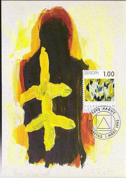 LIECHTENSTEIN EUROPA CEPT 93 CARTE MAXIMUM NUM MICHEL 1055 ART MODERNE - 1993