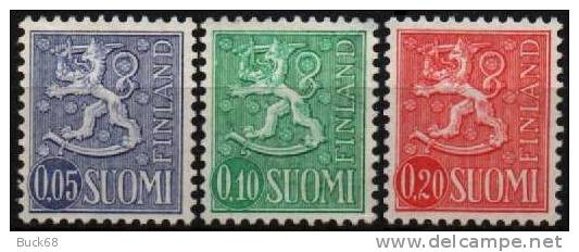 FINLANDE Poste 532 & 534 & 536 ** Lion Stylisé - Unused Stamps