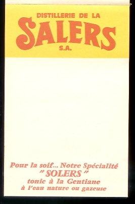 Distillerie De La Salers S.A., Solers Tonic à La Gentiane à L´ Eau Nature Ou Gazeuse (05-4955) - Andere & Zonder Classificatie