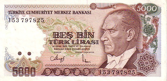 TURQUIE  5 000 Lira  NOn Daté (1990)   Pick 198     ***** QUALITE  XF ***** - Turkey