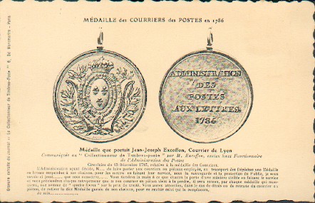 LA  POSTE  AUTREFOIS -MEDAILLE  DES  COURRIERS  EN  1786 -  N°12 - Poste & Facteurs