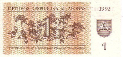 LITHUANIE   1 Talonas  Daté De 1992   Pick 39   *****BILLET  NEUF***** - Lituania