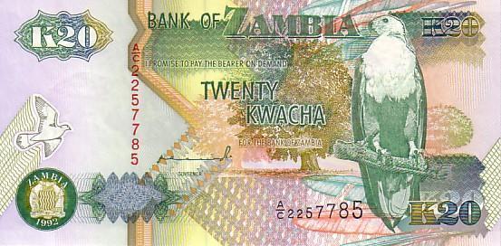 ZAMBIE   20 Kwacha  Daté De 1992   Pick 36a  Signature 10    *****BILLET  NEUF***** - Zambia