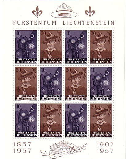 B1956 - LIECHTENSTEIN N°322/23 FEUILLE SCOUTISME  ** ( Registered Shipment Only ) - Blokken