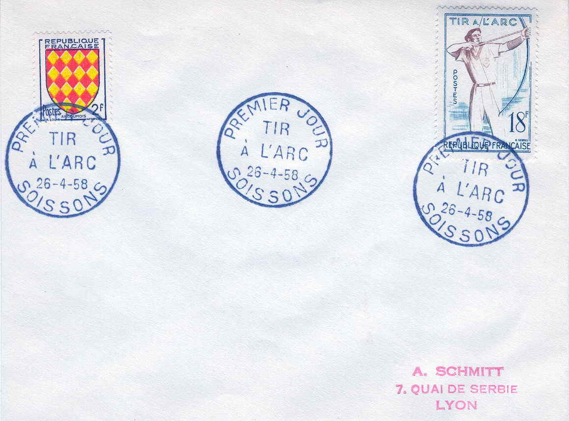 TIR A L ARC FRANCE 1959 SERIE SPORTS - Tir à L'Arc