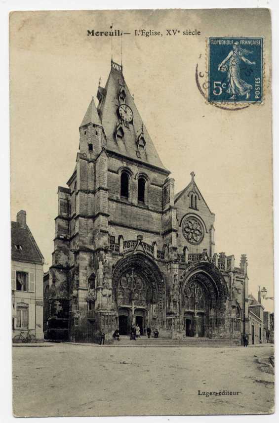 48 - MOREUIL - L'église Du 15ème Siècle (1911) - Moreuil