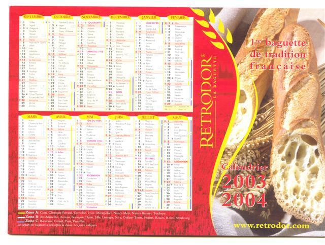 Calendrier Retrodor 2003 2004 - Big : 2001-...