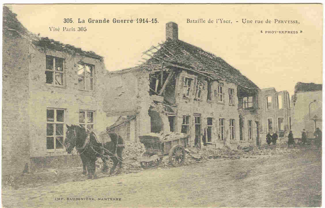 BATAILLE DE L' YSER - UNE RUE DE PERVYSSE - Diksmuide